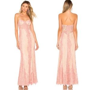Revolve Majorelle Hyperion Pink Lace Gown